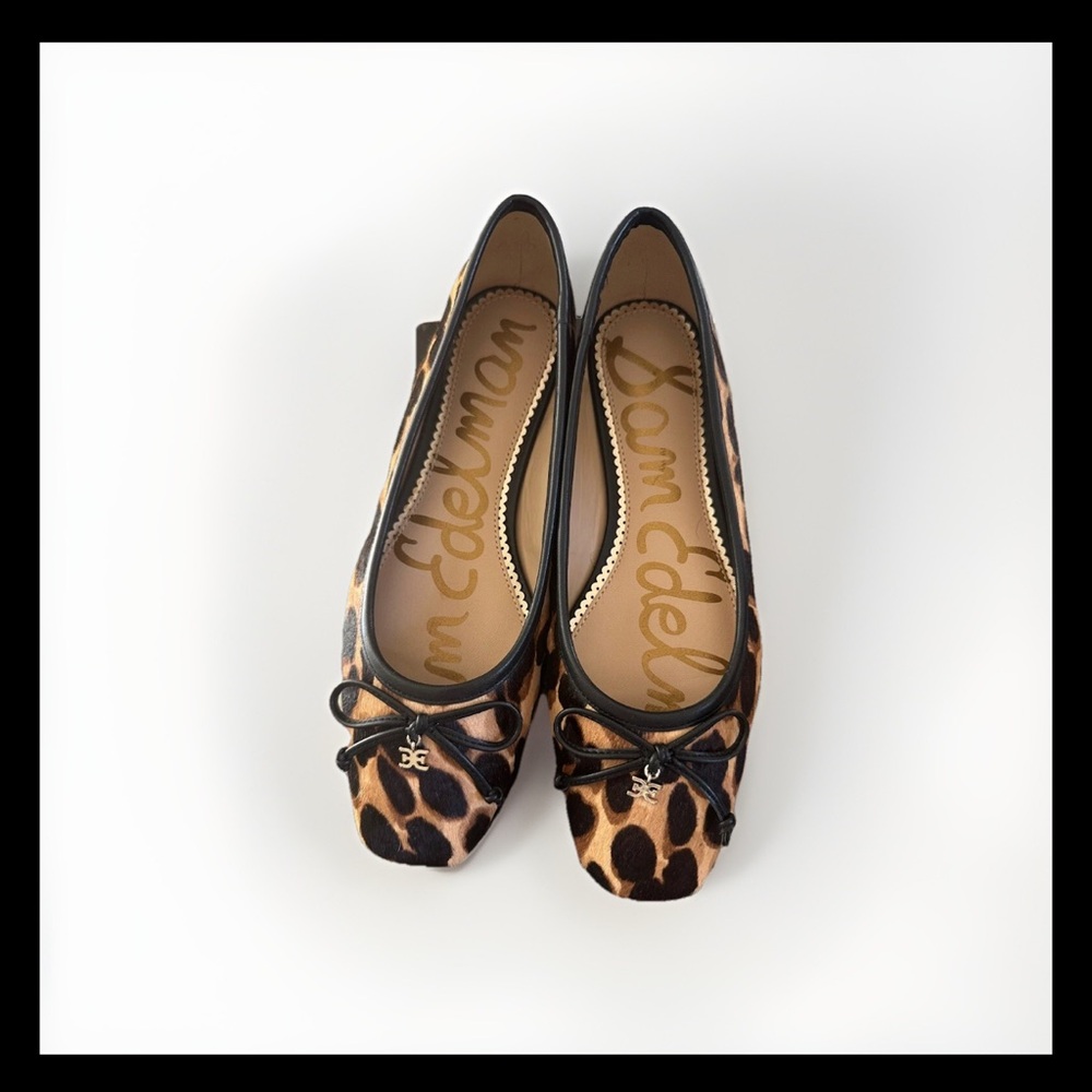 Sam Edelman Leopard Print Ballet Flats - Black Trim